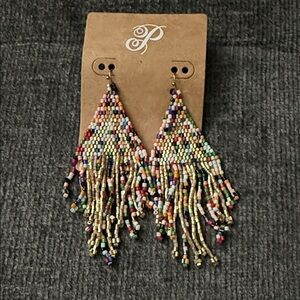 Plunder Multicolor Beaded Fringe Earrings